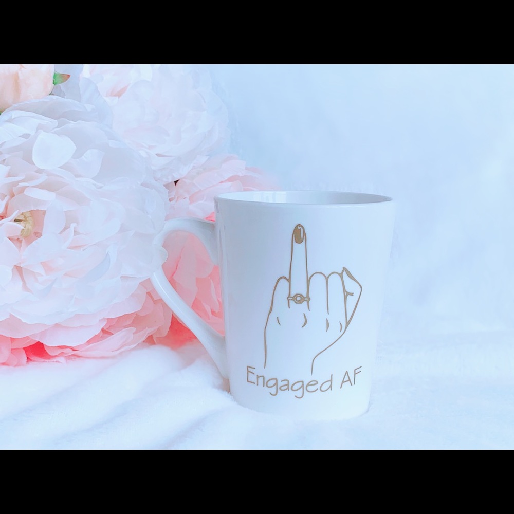 Engaged AF white coffee mug